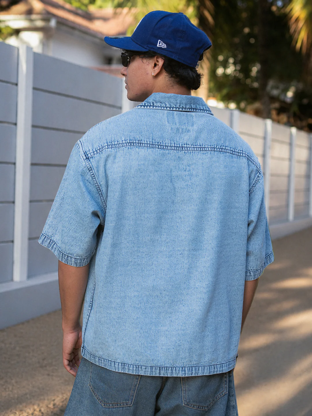 Blue Embroidered Denim Shirt 100% Cotton - Image 6