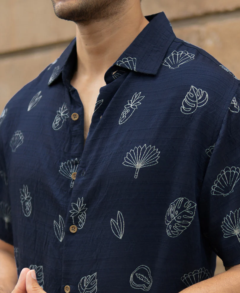 Blue Flowy Printed Shirt - Image 5