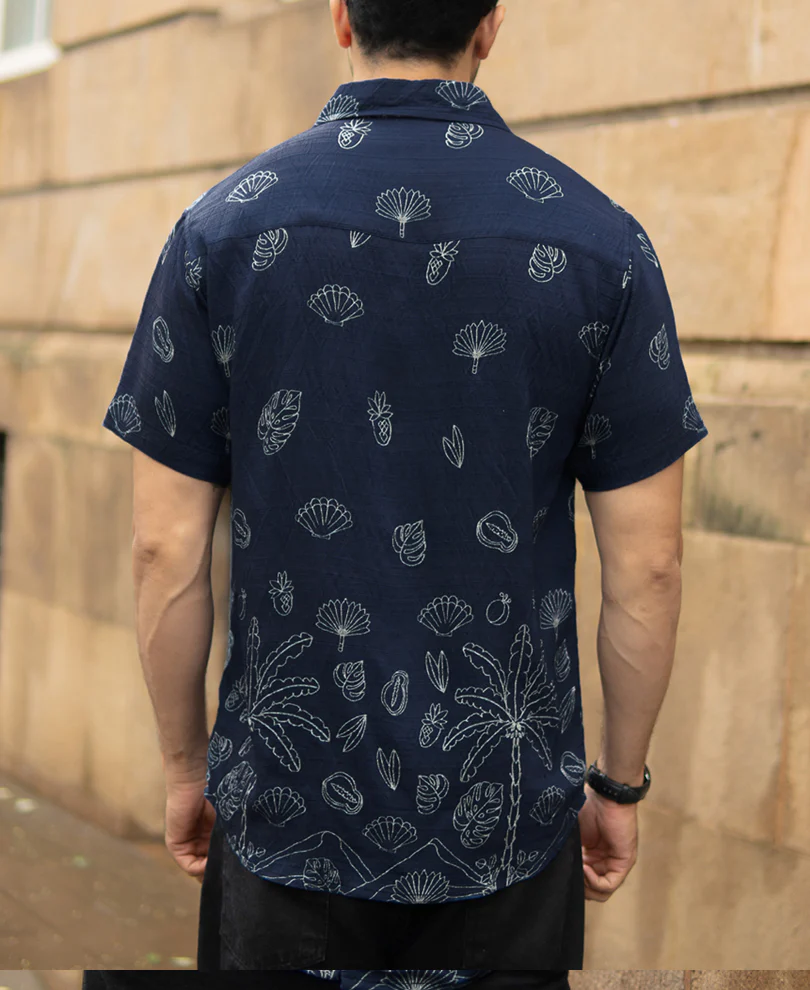 Blue Flowy Printed Shirt - Image 6