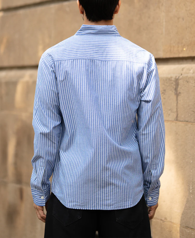 Blue Lightweight Striped Shirt - Image 5