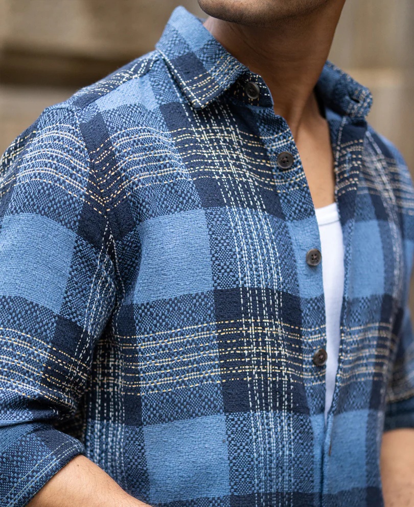 Blue Ombre Check Shirt - Image 2