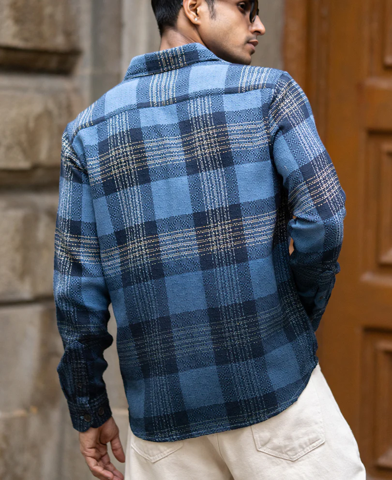 Blue Ombre Check Shirt - Image 5