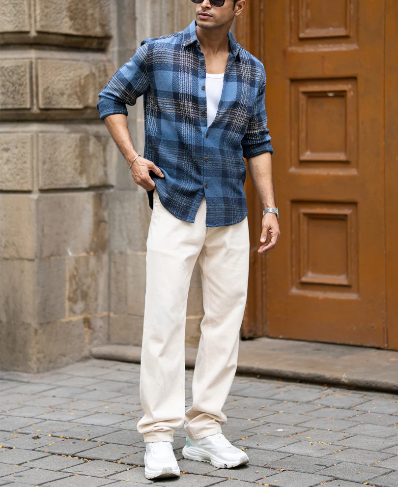 Blue Ombre Check Shirt - Image 6