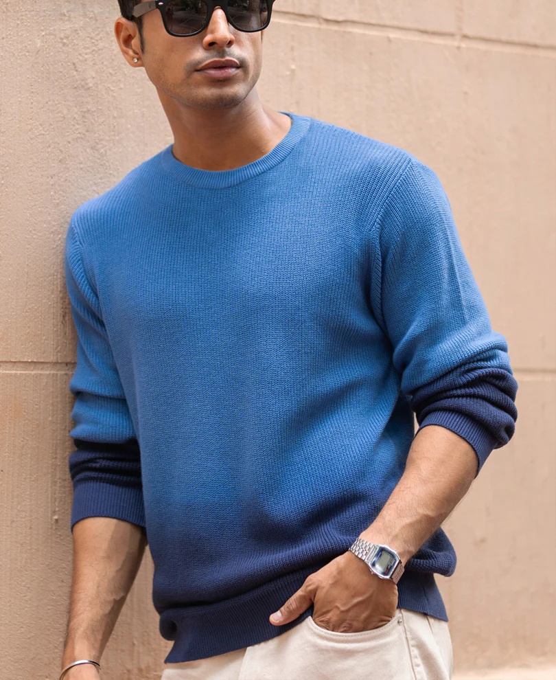 Blue Ombre Sweater 100% Cotton - Image 2