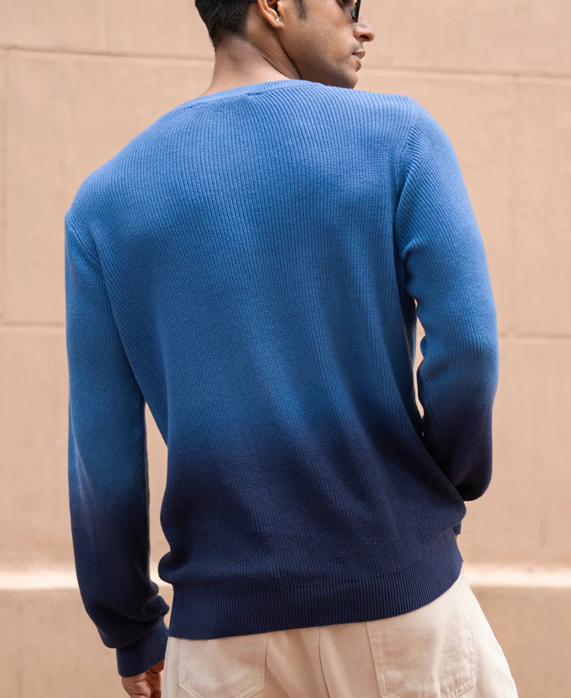 Blue Ombre Sweater 100% Cotton - Image 5