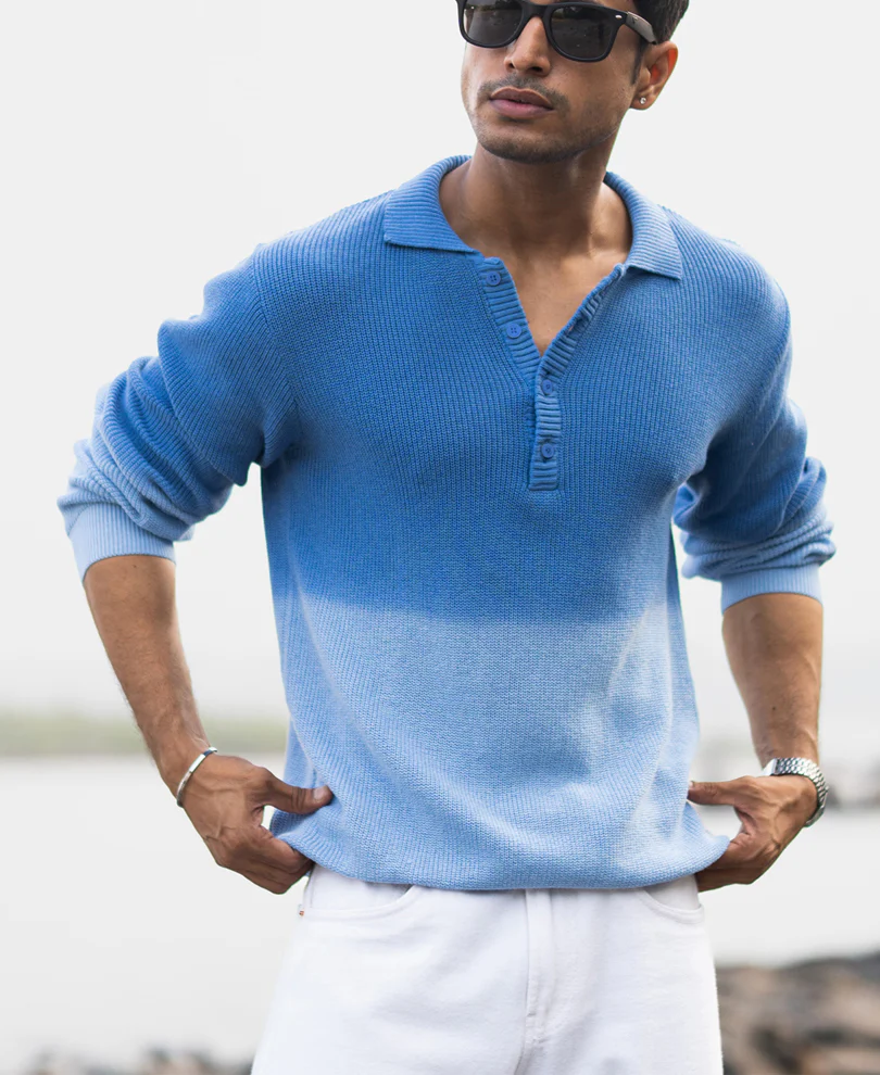 Blue Ombre T-Shirt 100% Cotton - Image 3