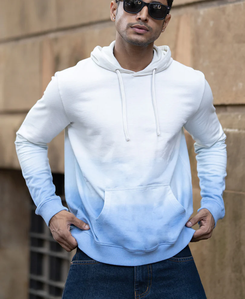 Blue Ombre Hoodie 100% Cotton - Image 2