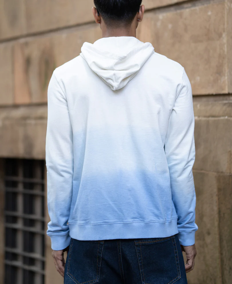 Blue Ombre Hoodie 100% Cotton - Image 5