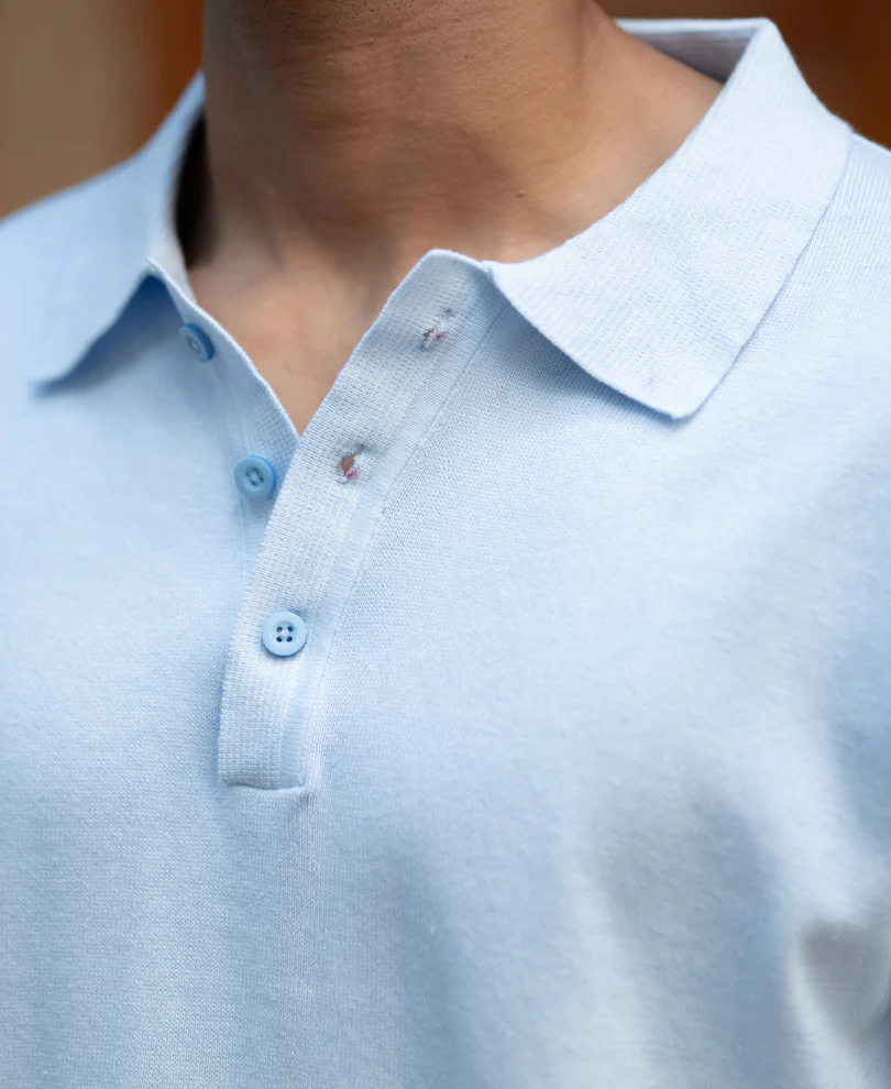 Blue Ombre Stripe Polo T-Shirt 100% Cotton - Image 3
