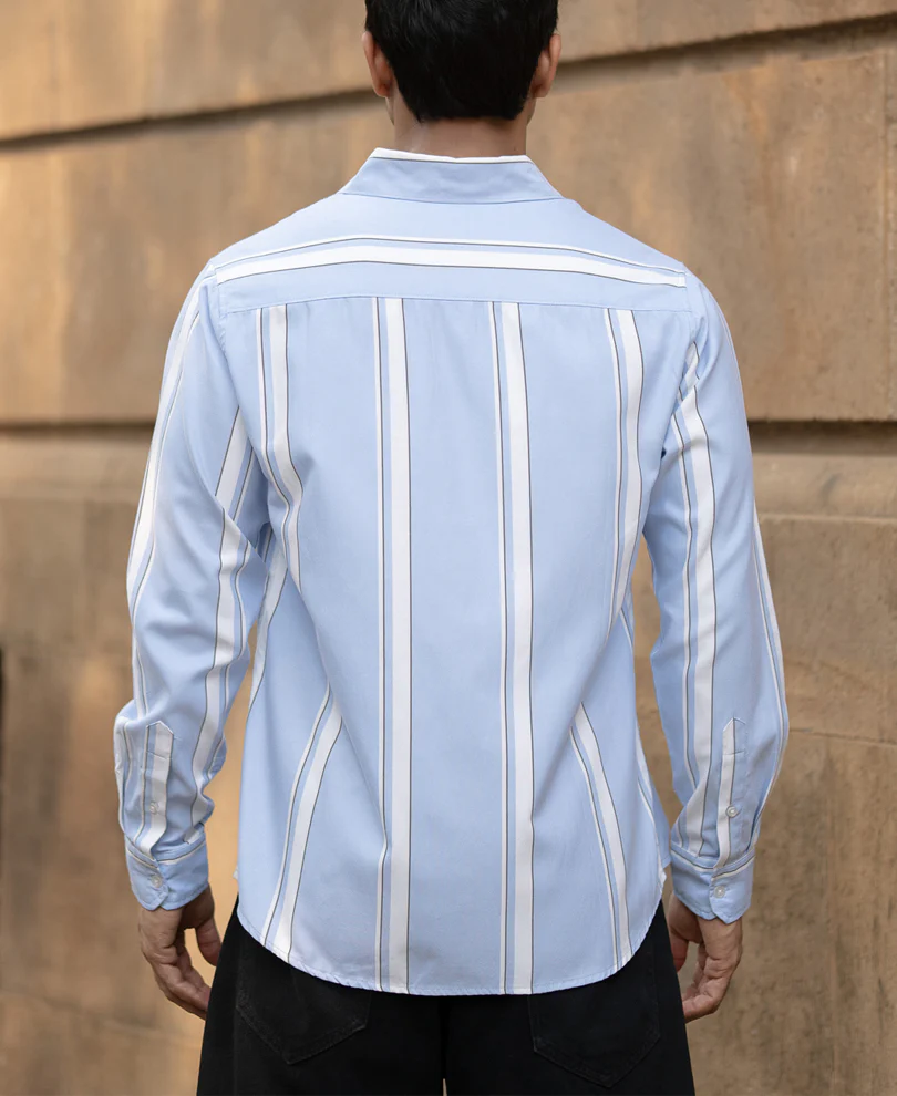 Light Blue Broad Stripe Shirt - Image 5