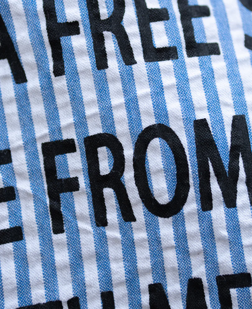 Blue Seersucker Printed Shirt 100% Cotton - Image 4
