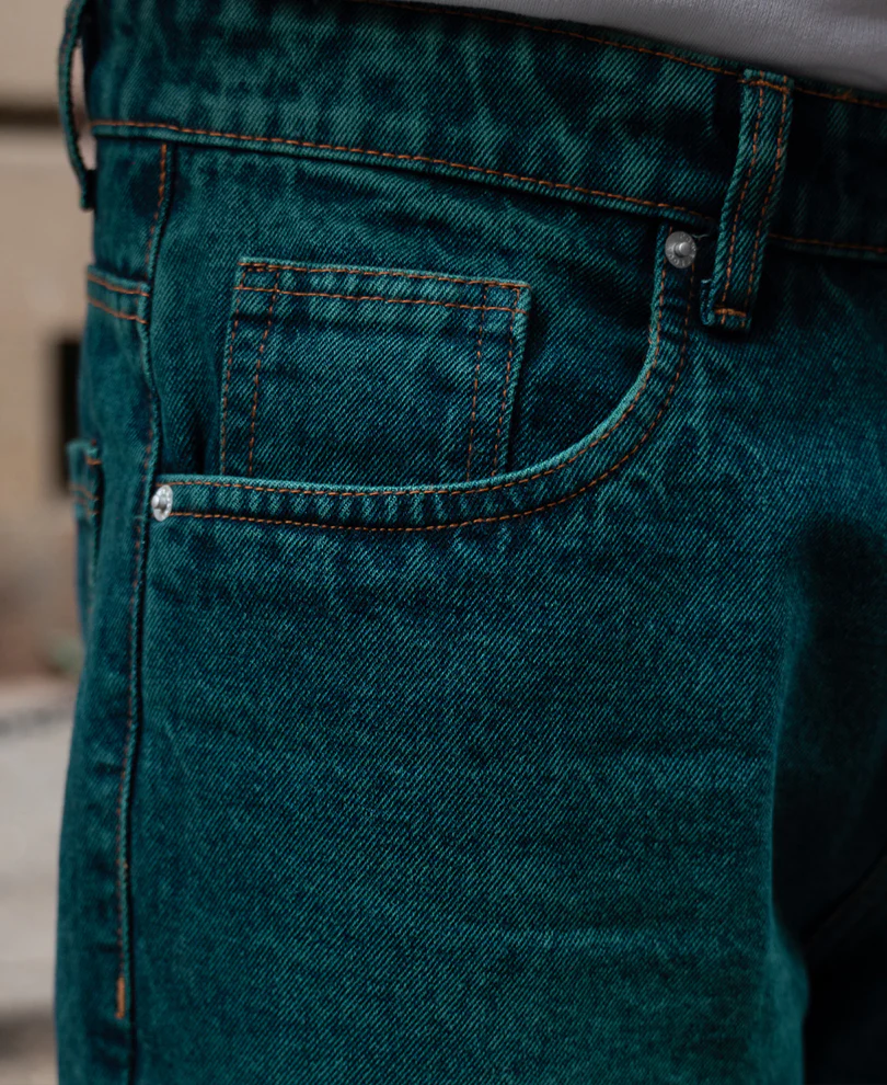 Blue Tinted Baggy Fit Jeans 100% Cotton - Image 4