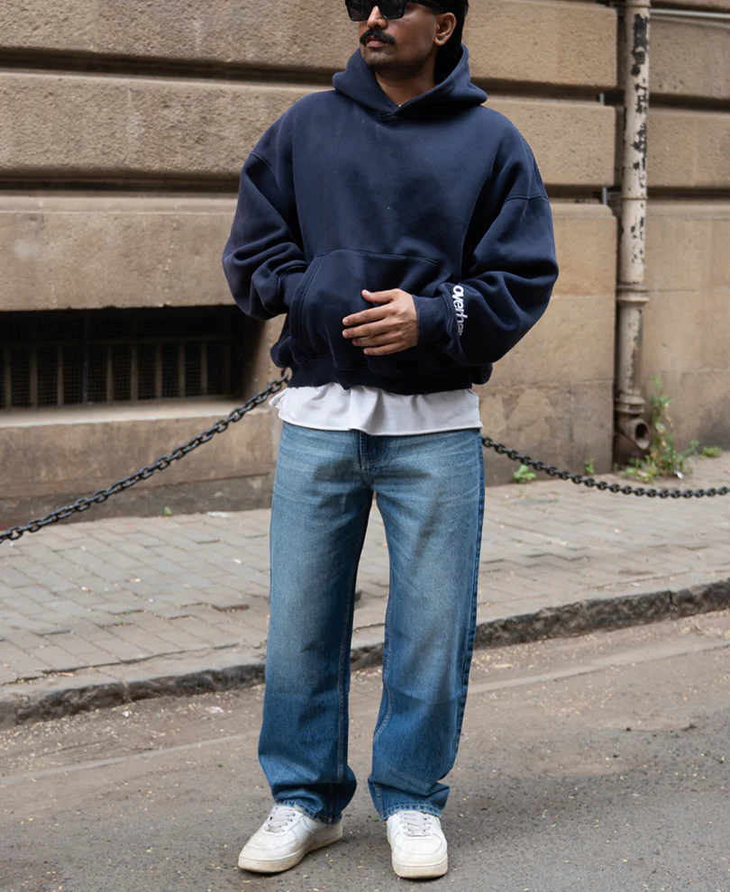 Blue Washed Baggy Jeans 100% Cotton - Image 7