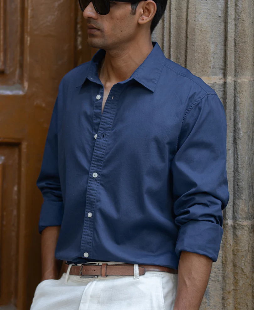 Blue Washed Shirt 100% Cotton - Image 2