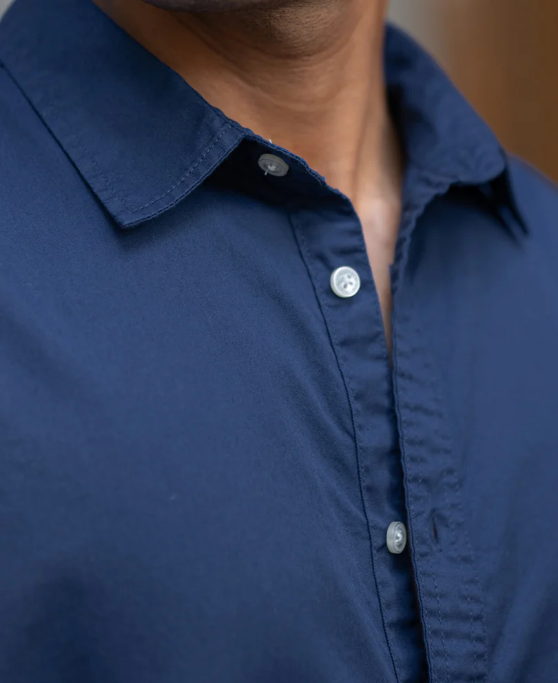 Blue Washed Shirt 100% Cotton - Image 3