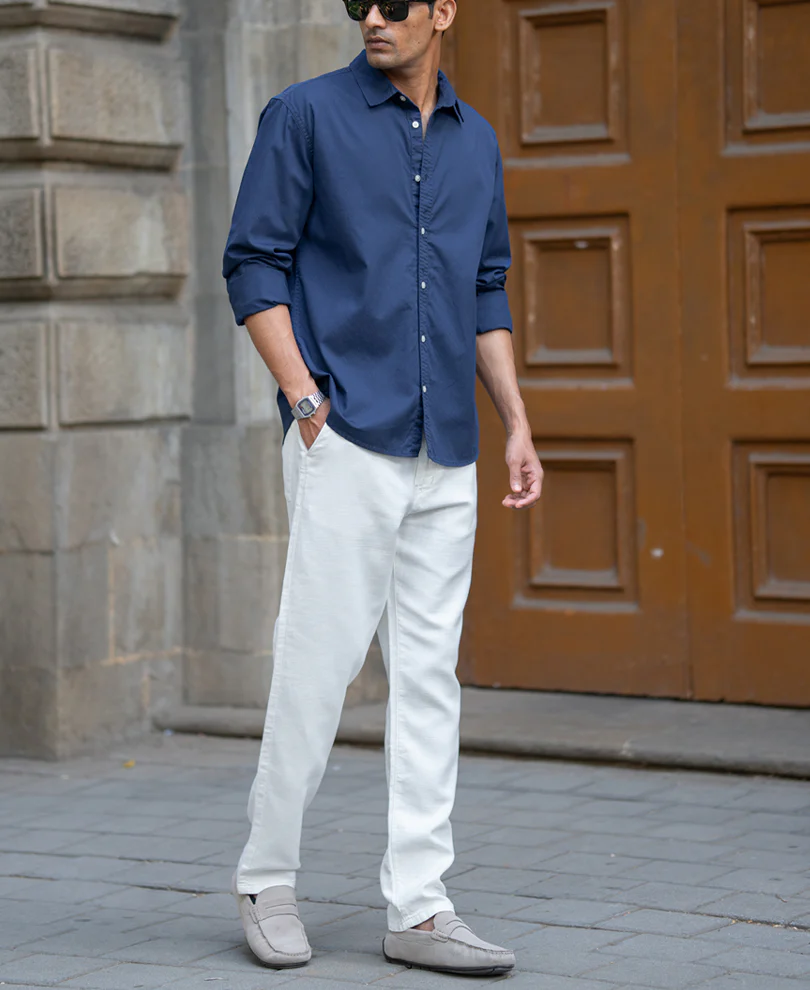 Blue Washed Shirt 100% Cotton - Image 6
