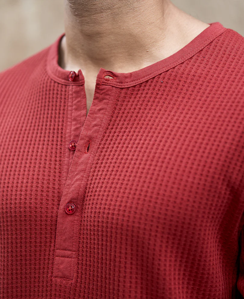 Brick Knit Henley T-Shirt - Image 4