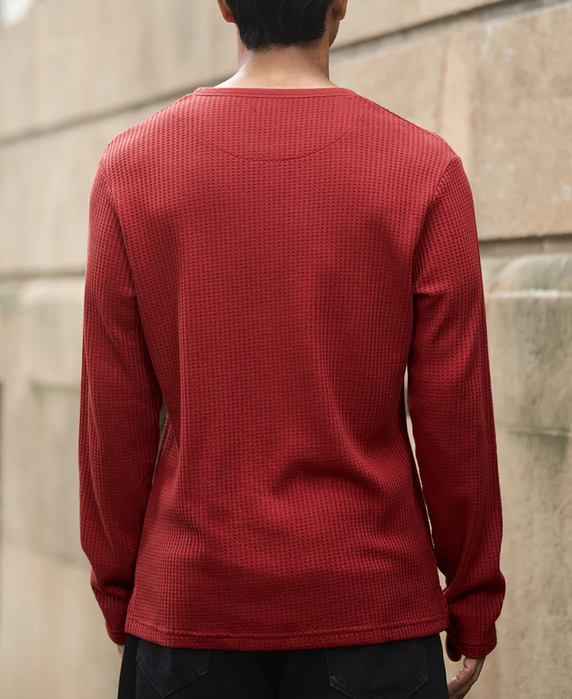 Brick Knit Henley T-Shirt - Image 5