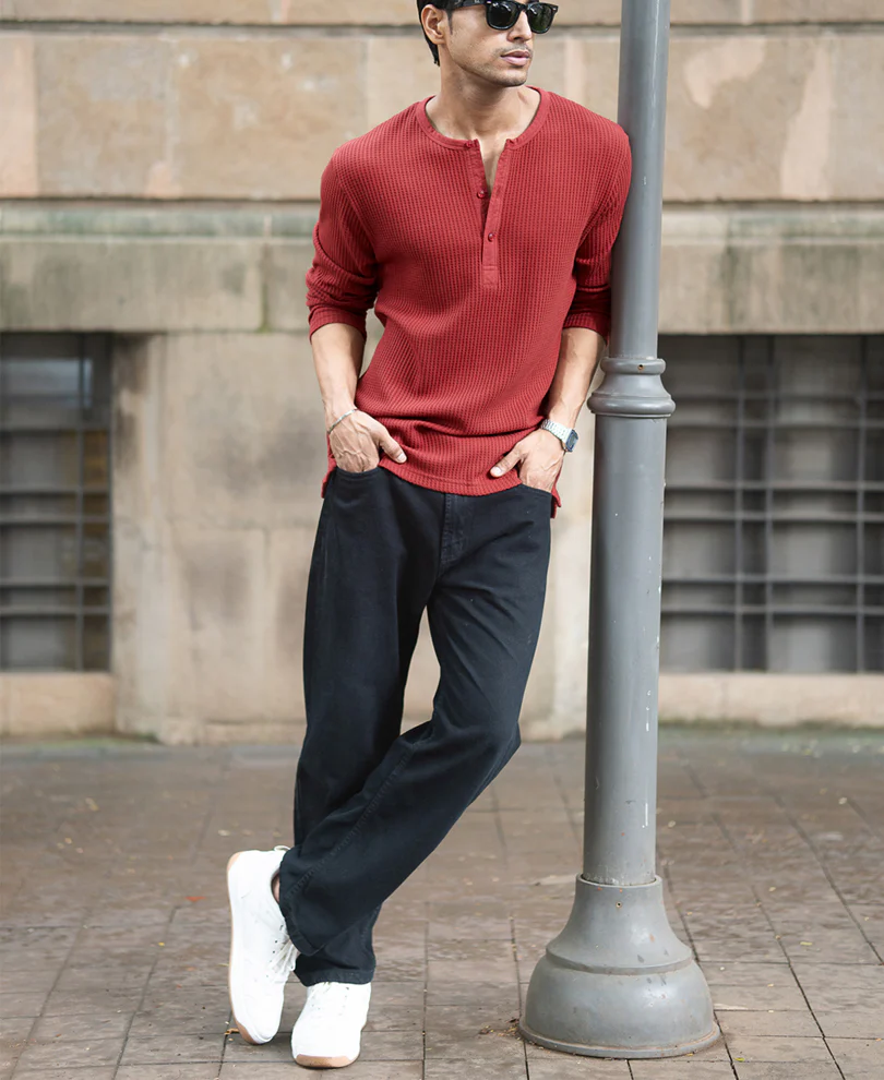 Brick Knit Henley T-Shirt - Image 6