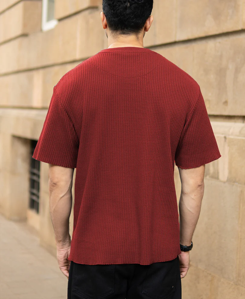 Brick Red Structured T-Shirt - Image 4