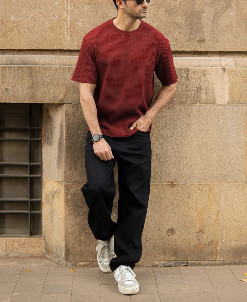Brick Red Structured T-Shirt - Image 5