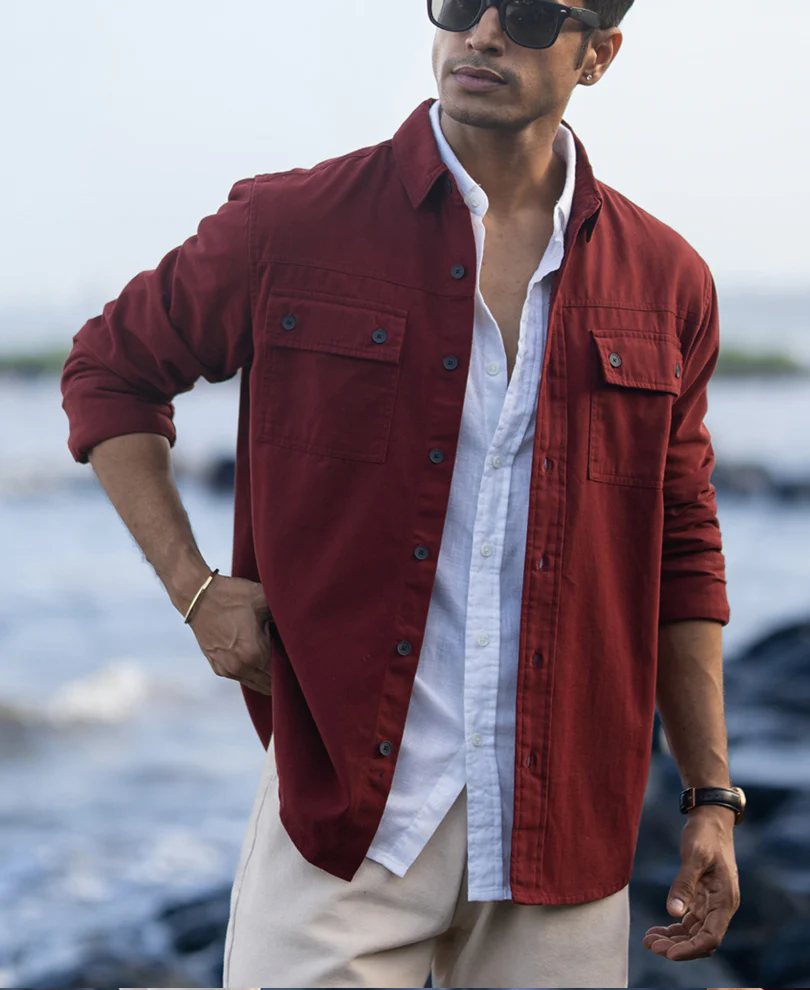 Brick Structure Cargo Overshirt 100% Cotton - Image 2
