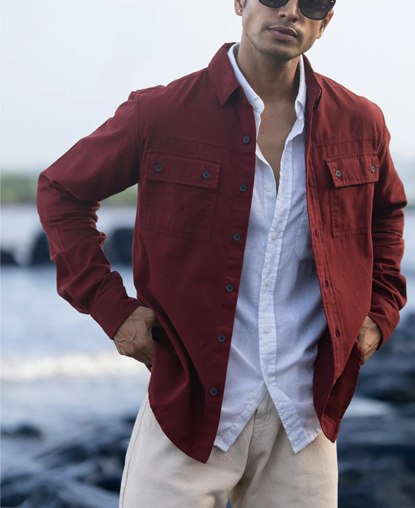 Brick Structure Cargo Overshirt 100% Cotton - Image 3