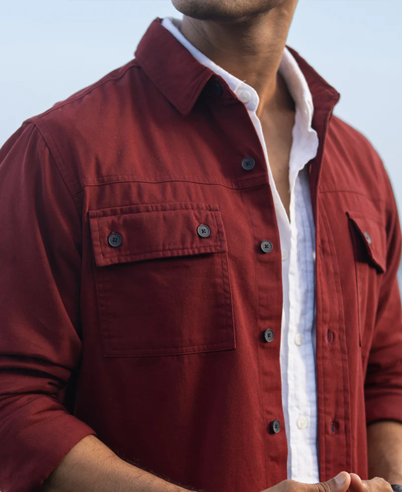 Brick Structure Cargo Overshirt 100% Cotton - Image 4