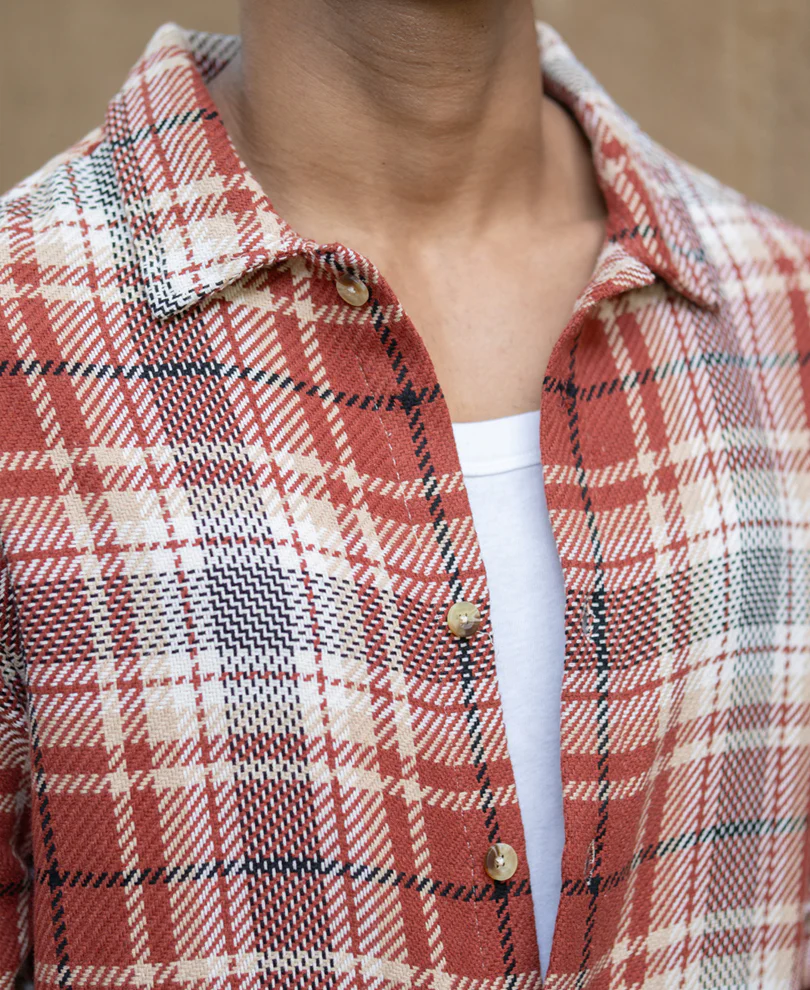 Brick Structured Checks Shirt - Image 4