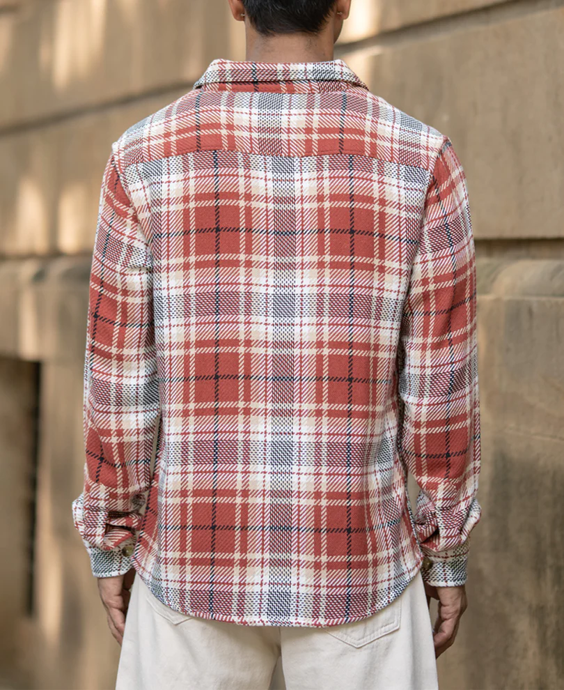 Brick Structured Checks Shirt - Image 5