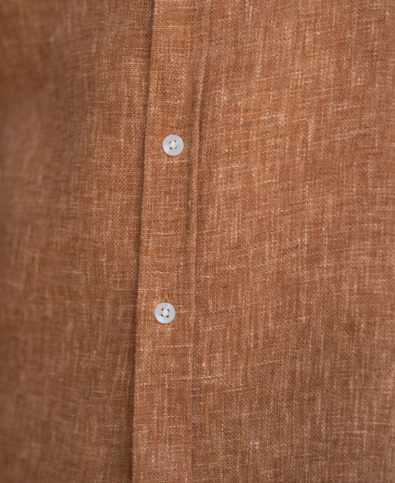 Brick Structured Linen Blend Shirt - Image 3