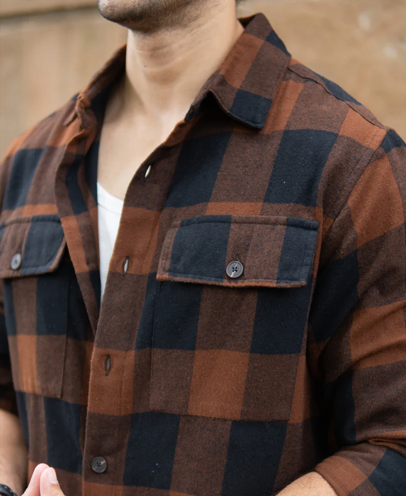 Brown And Black Checks Shirt - Image 3