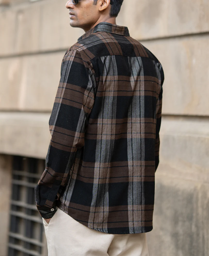 Brown Coudroy Checks Shirt - Image 6