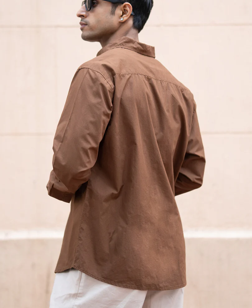 Brown Double Pocket Lightweight Shirt 100% Cotton - Image 5