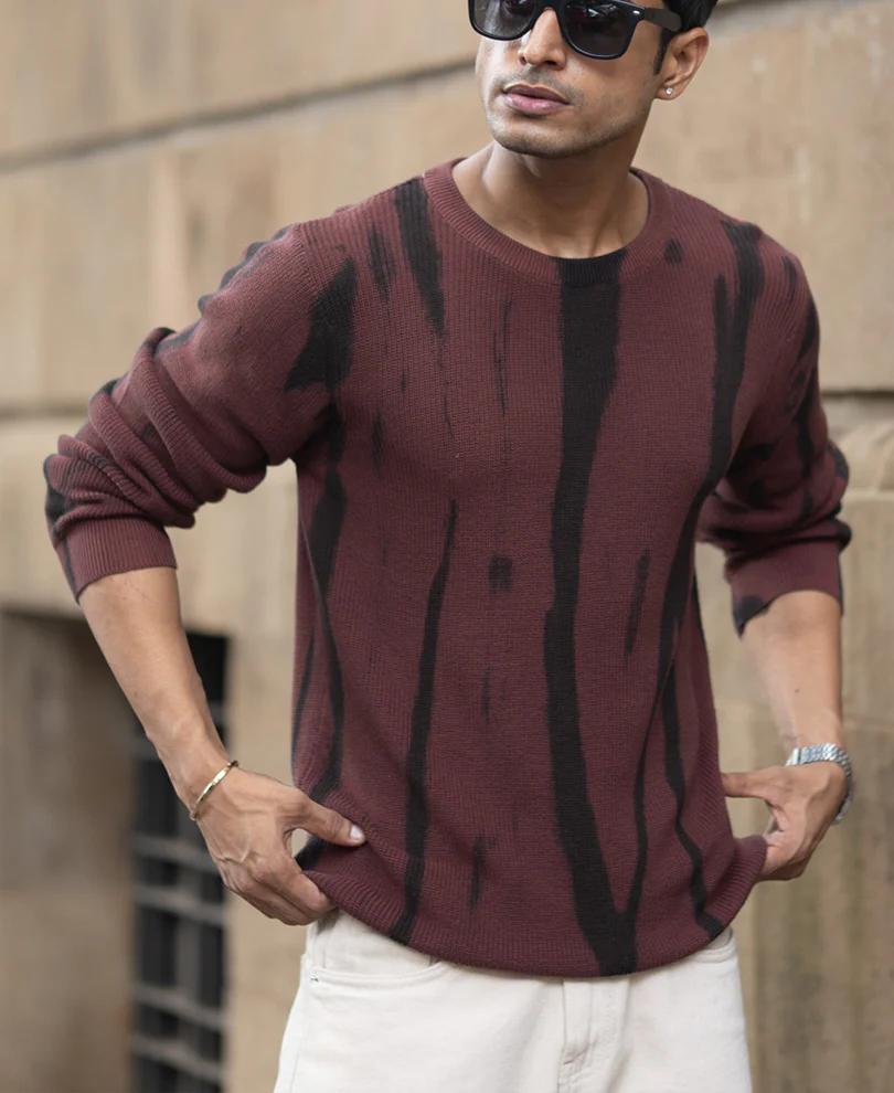 Brown Flat Knit T-Shirt 100% Cotton - Image 2