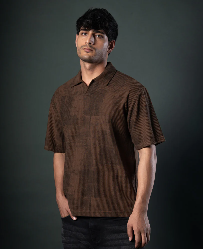 Brown Grunge Print T-Shirt - Image 2