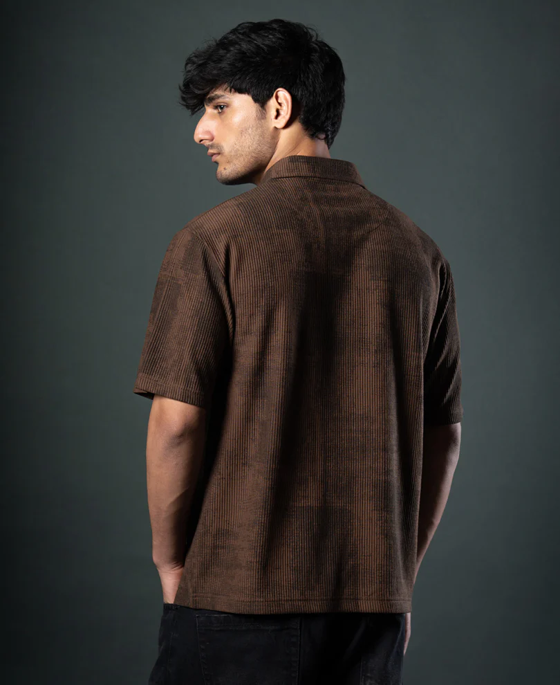 Brown Grunge Print T-Shirt - Image 3