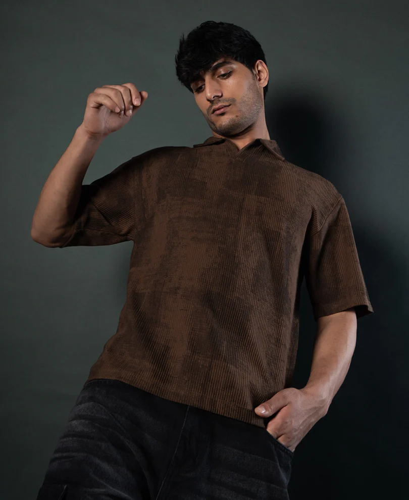 Brown Grunge Print T-Shirt - Image 4