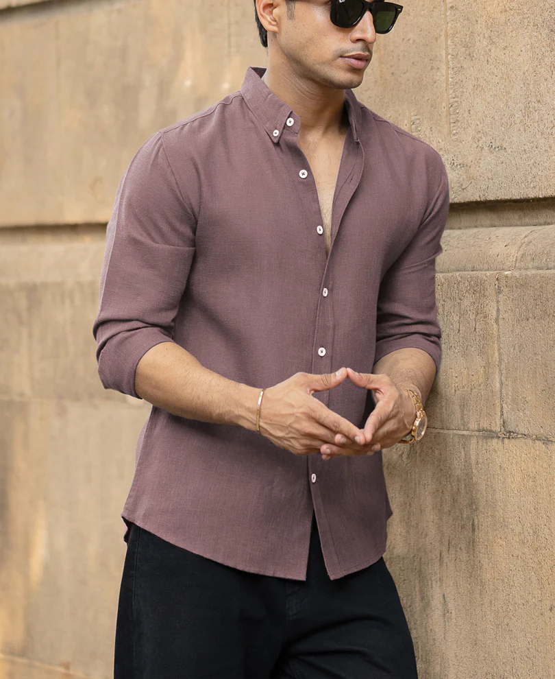 Twilight Mauve Linen Shirt - Image 2