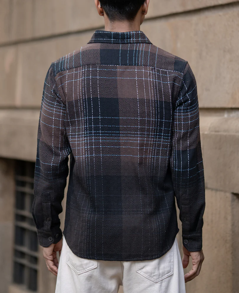 Brown Ombre Checks Shirt - Image 7