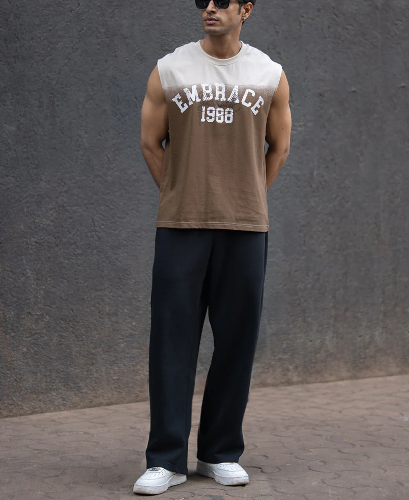 Brown Ombre Graphic Sando 100% Cotton - Image 6