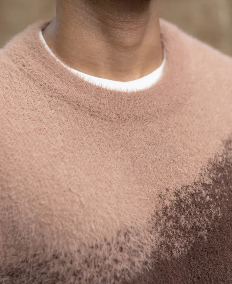 Brown Ombre Jacquard T-Shirt - Image 5