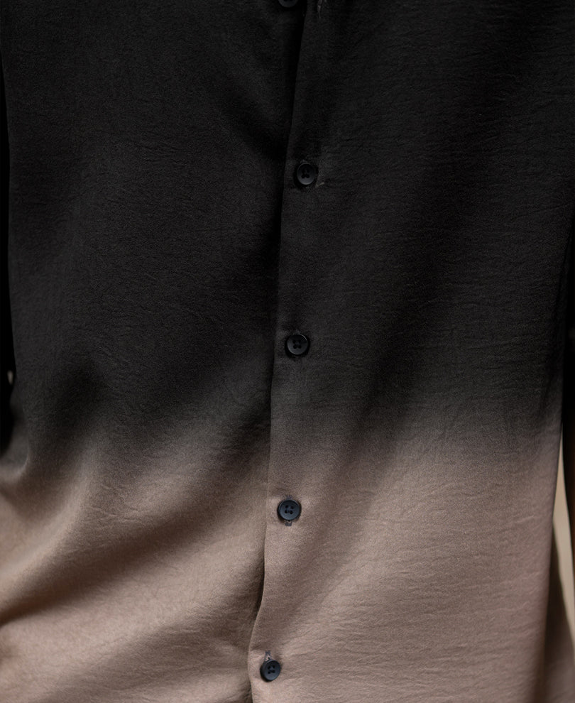 Brown Ombre Satin Shirt - Image 4