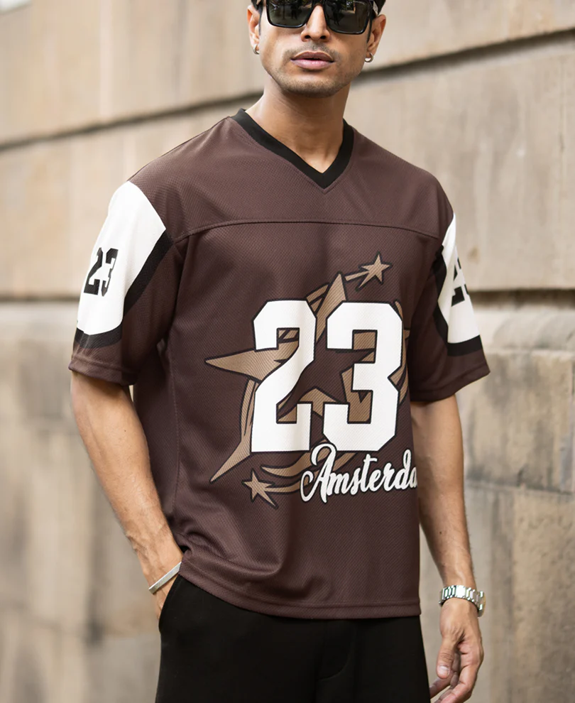 Brown Printed Jersey T-Shirt - Image 2