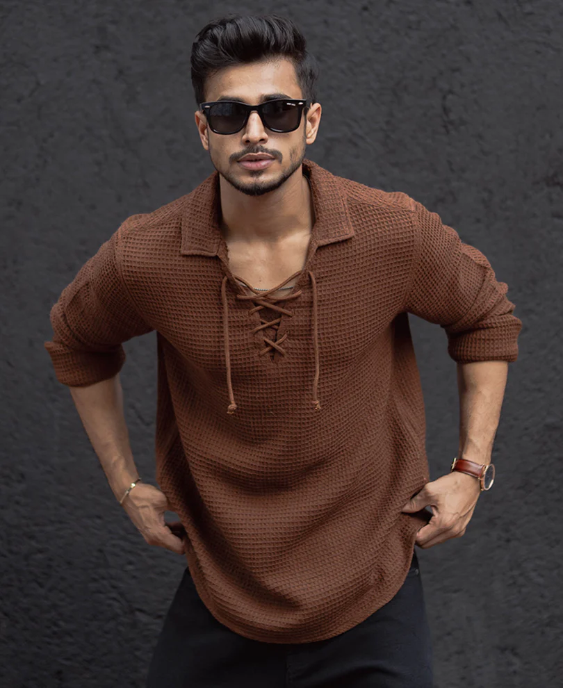 Brown Regular Fit Full Sleeves Shirt - Image 2