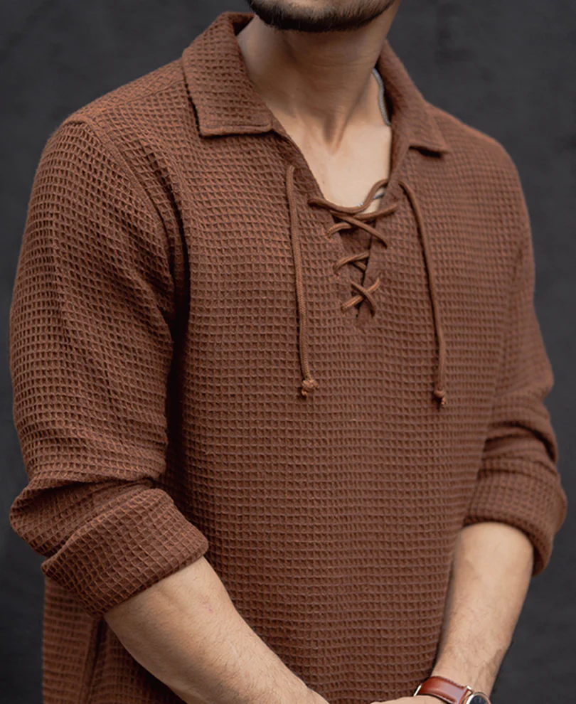 Brown Regular Fit Full Sleeves Shirt - Image 3