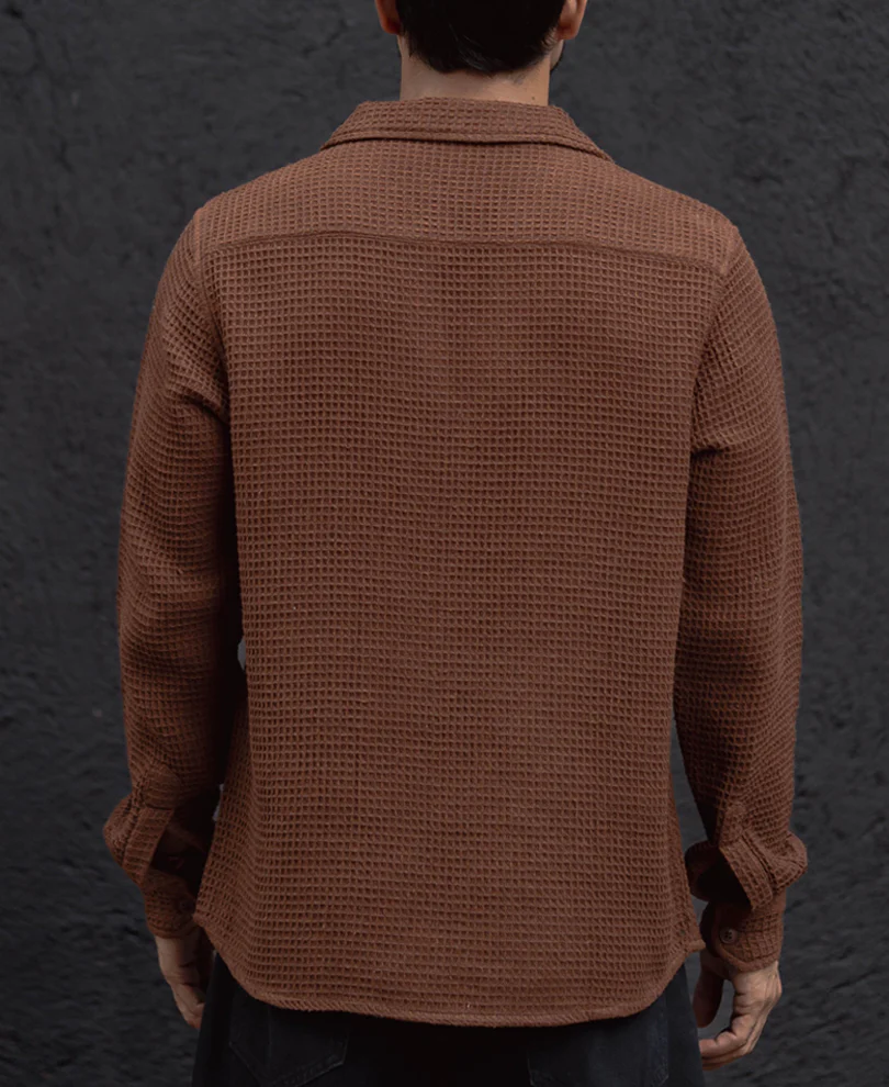 Brown Regular Fit Full Sleeves Shirt - Image 4