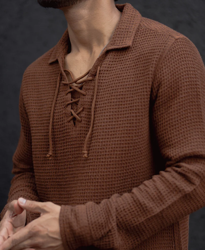 Brown Regular Fit Full Sleeves Shirt - Image 5