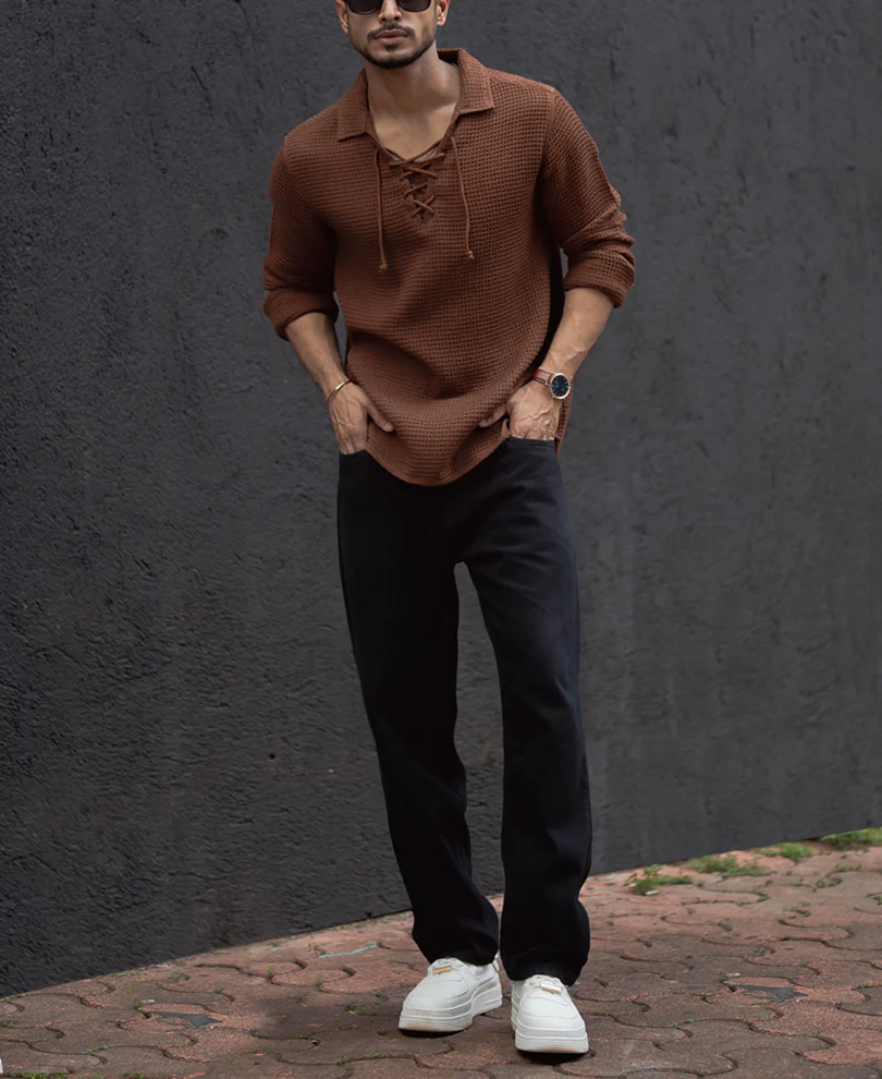 Brown Regular Fit Full Sleeves Shirt - Image 6
