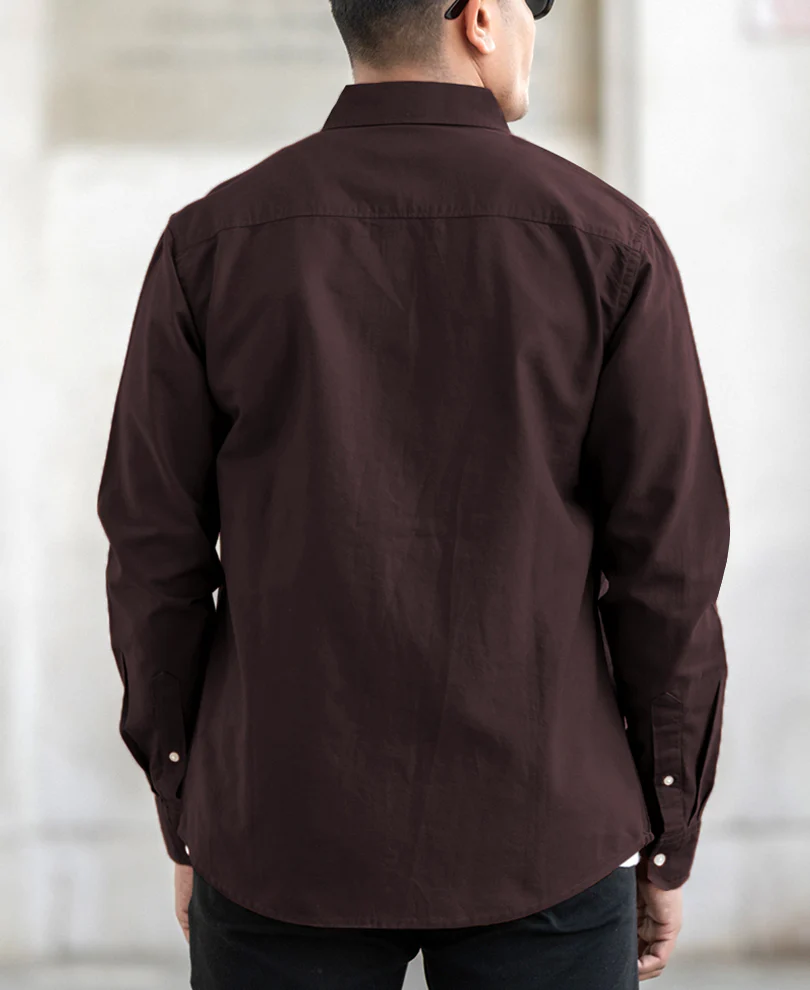 Brown Oxford Shirt 100% Cotton - Image 3